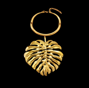 New - Gold Palm Leaf Statement Necklace - Holiday Edition - Ultra-Glam Edition