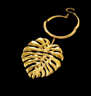New - Gold Palm Leaf Statement Necklace - Holiday Edition - Ultra-Glam Edition