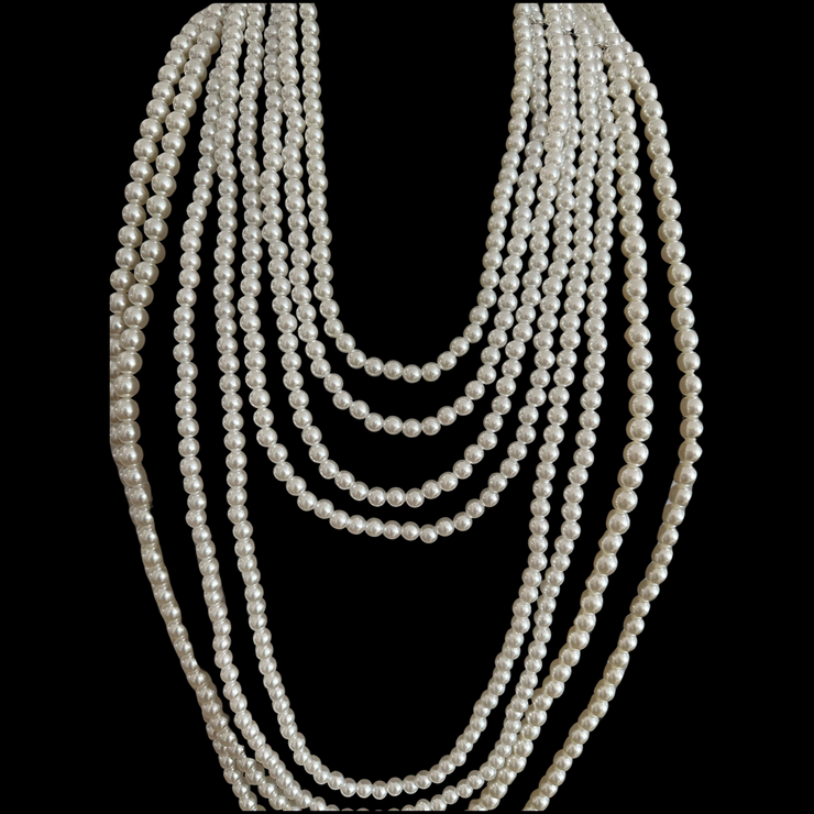 New - Long Layered Pearl Necklace