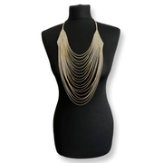New - Long Rhinestone Tassel Necklace - Body Jewellery - Ultra-Glam Edition