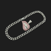New - Pink Lip Chain Pendant Necklace - Ultra-Glam Edition - Drag King Edition