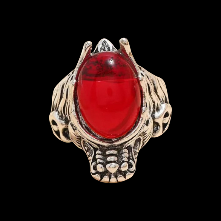 New - Red Dragon Head Open Ring - Drag King Edition