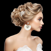 New - Rhinestone White Tassel Drop Earrings - Wedding Edition - Ultra-Glam Edition
