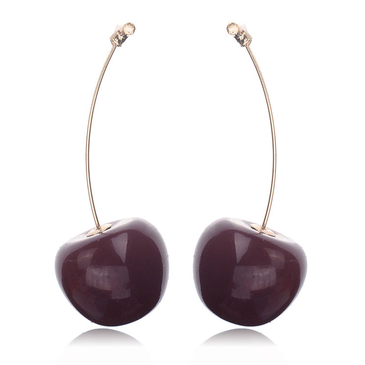 Dark Cherry Drop Earrings - Holiday Edition