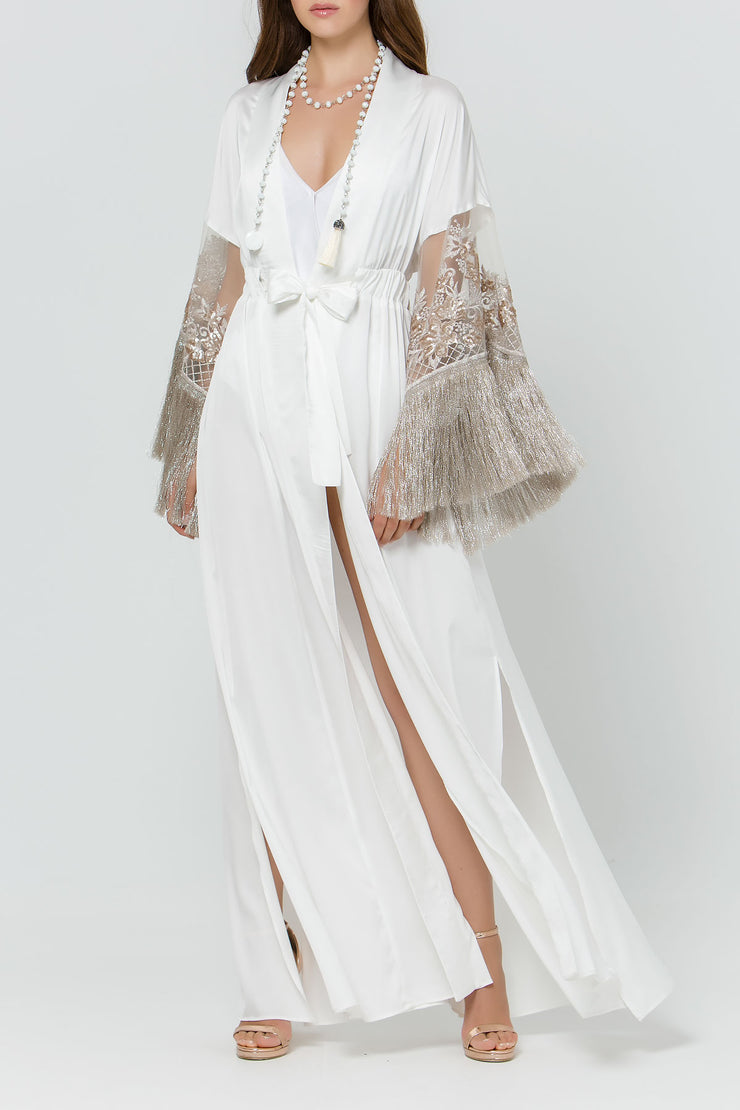 Maxi Satin Kaftan Dress - Wedding Edition - Kikki Couture