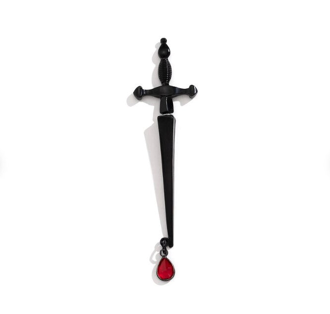 New - Black Blood Sword Earrings - Ultra-Glam Edition