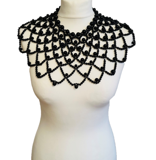 New - Black Pearl Collar Choker Necklace - Wedding Edition - Ultra-Glam Edition
