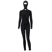 New - Black Sparkly Balaclava Jumpsuit - Club Wear - Ultra-Glam Edition