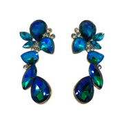 New - Blue Rhinestone Water Drop Earrings - Ultra-Glam Edition - Wedding Edition