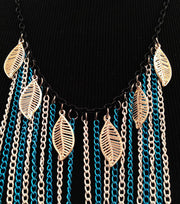 Blue and Black Leaf Body Chain - Body Jewellery - Holiday Edition - Ultra-Glam Edition