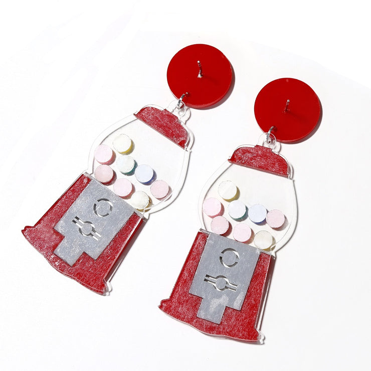 Bubble Gum Machine Drop Earrings - Ultra-Glam Edition
