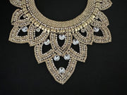 New - Clear Diamond Studded Geometric Statement Necklace - Ultra-Glam Edition - Wedding Edition