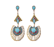New - Colourful Turquoise Mandala Drop Earrings - Holiday Edition - Ultra-Glam Edition