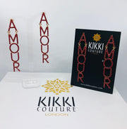 Crystal Amour Letter Drop Earrings - Ultra-Glam Edition
