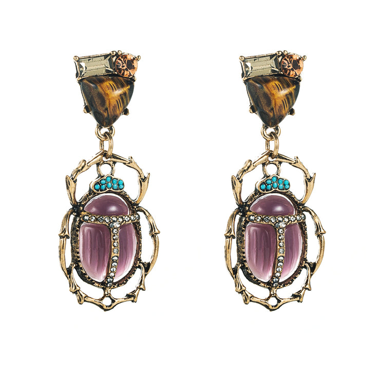 New - Crystal Beetle Drop Earrings - Ultra-Glam Edition - Holiday Edition