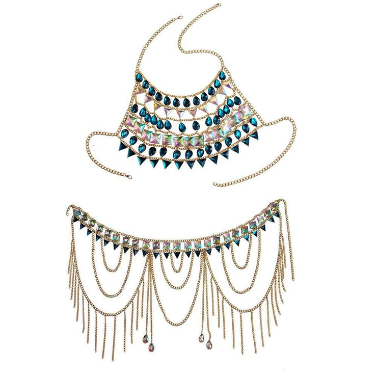 Crystal Body Chain Set - Body Jewellery - Ultra-Glam Edition - Holiday Edition