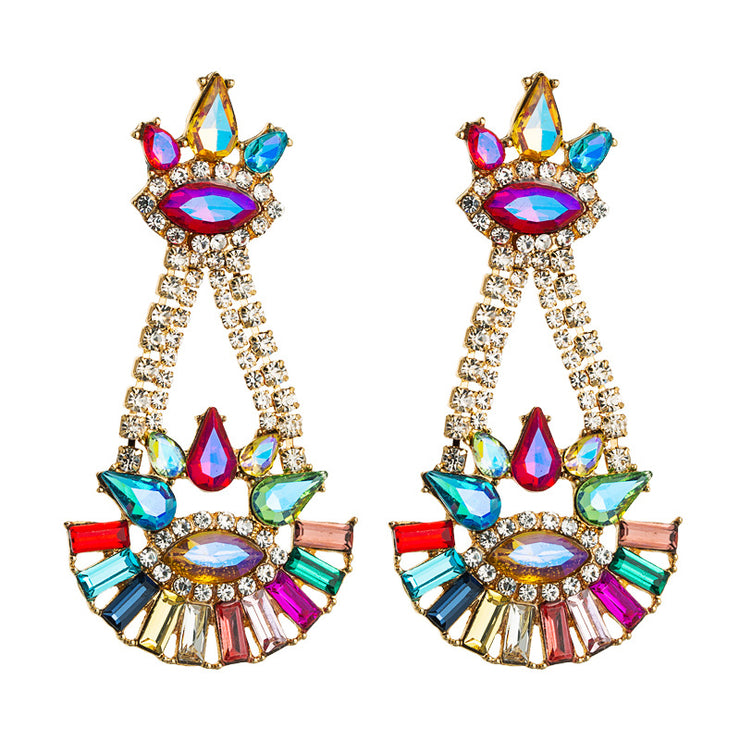 Crystal Chandelier Drop Earrings - Ultra-Glam Edition