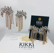 Crystal Flare Tassel Drop Earrings - Ultra-Glam Edition - Wedding Edition