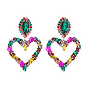 Crystal Heart Hoop Earrings - Ultra-Glam Edition