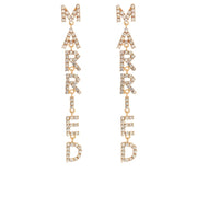 Crystal Married Letter Drop Earrings - Wedding Edition