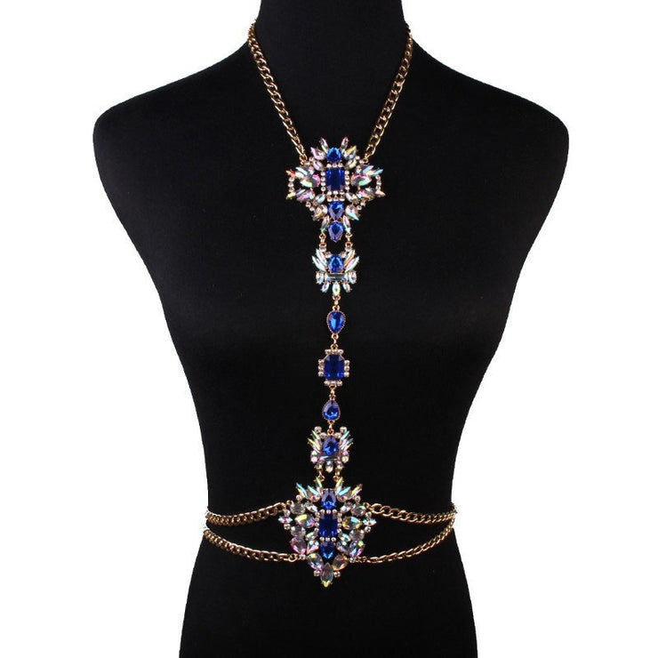 Crystal Panel Body Chain Harness - Body Jewellery - Ultra-Glam Edition