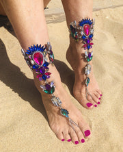 Crystal Rhinestone Barefoot Sandals - Body Jewellery - Holiday Edition - Ultra-Glam Edition - Wedding Edition