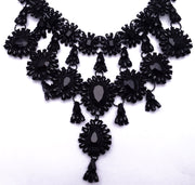 Black Diamond Studded Statement Necklace - Ultra-Glam Edition