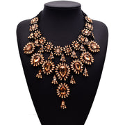 Gold Diamond Studded Statement Necklace - Ultra-Glam Edition