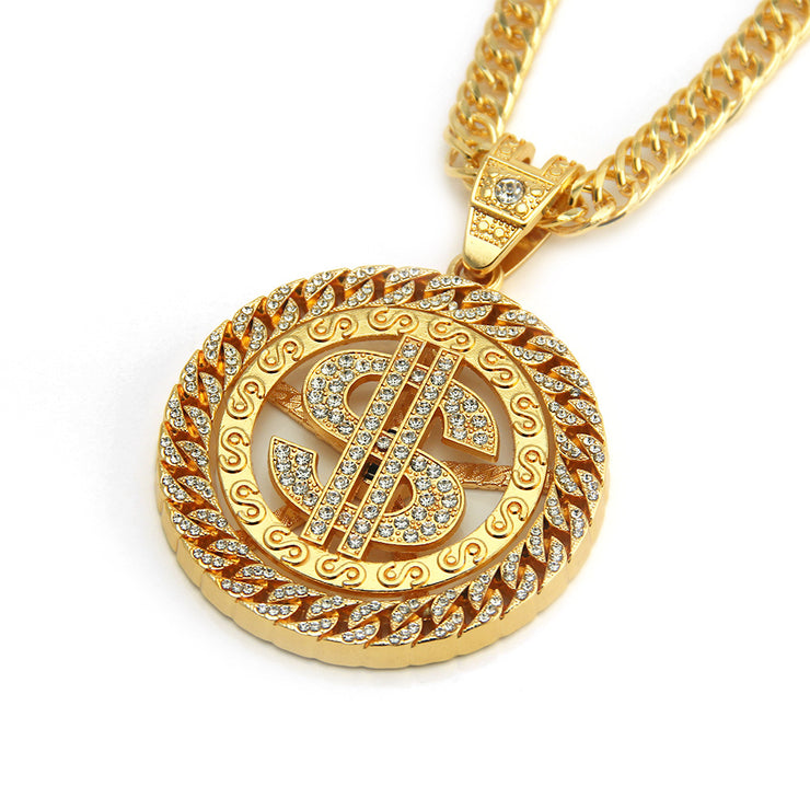 New - Dollar Gold Chain Pendant Necklace - Drag King Edition - Ultra-Glam Edition