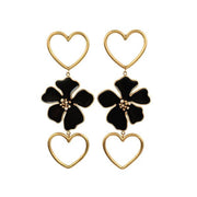 Floral Statement Heart Drop Earrings - Ultra-Glam Edition - Wedding Edition