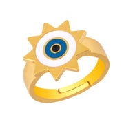 Gold Blue Evil Eye Ring - Ultra-Glam Edition - Holiday Edition
