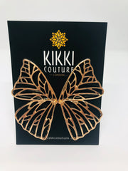 Gold Butterfly Wing Statement Earrings - Ultra-Glam Edition