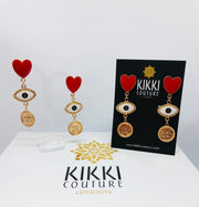Gold Coin Mix Drop Earrings - Ultra-Glam Edition