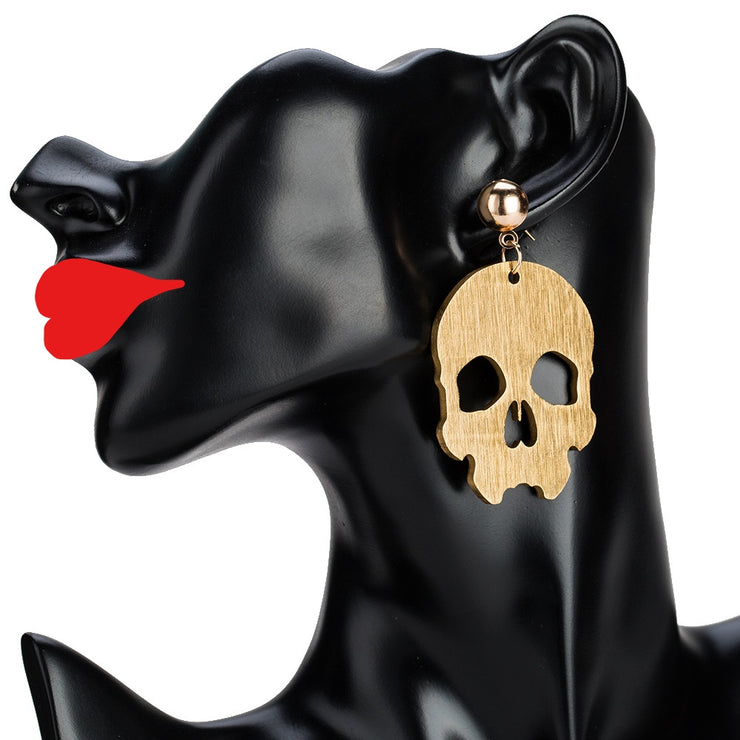 Gold Skull Earrings - Ultra-Glam Edition