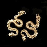 New - Gold Dragon Drop Earrings - Ultra-Glam Edition