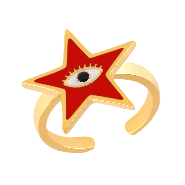 Gold Evil Eye Star Ring - Ultra- Glam Edition - Holiday Edition