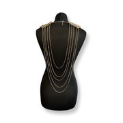 New - Gold Pearl Bib & Back Drape Necklace - Body Jewellery - Ultra-Glam Edition - Wedding Edition