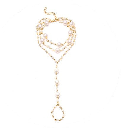 Gold Pearl Foot Chain - Body Jewellery - Holiday Edition - Wedding Edition
