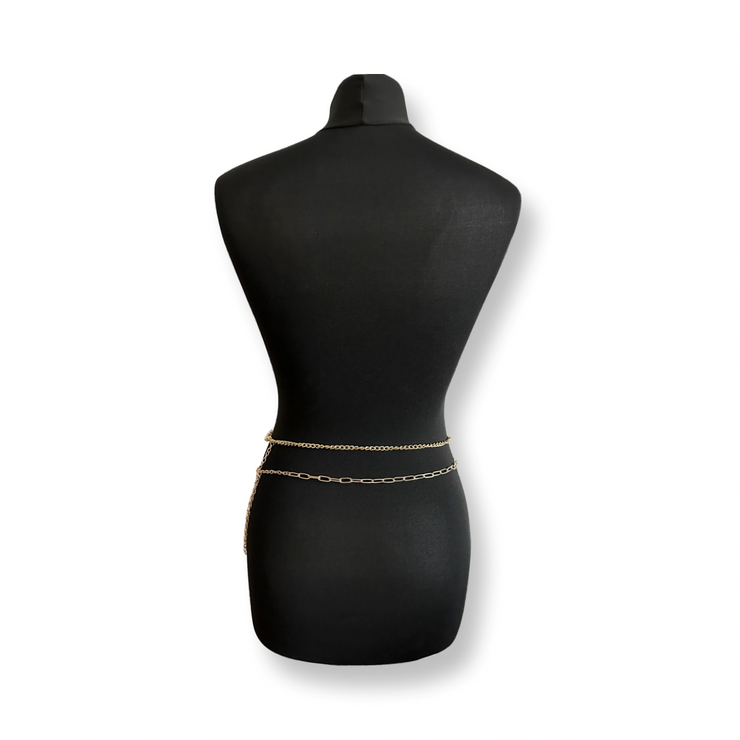 Gold Pearl Layered Body Chain - Body Jewellery - Holiday Edition