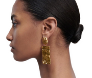 New - Gold Rectangle Drop Earrings - Holiday Edition - Ultra-Glam Edition