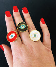 Gold Round Eye Ring - Holiday Edition