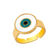 Gold Round Green Eye Ring - Ultra Glam Edition - Holiday Edition