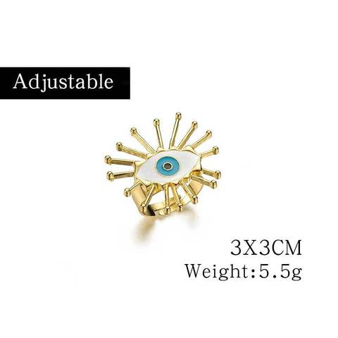 Gold Spikey Lip And Evil Eye Statement Rings - Ultra-Glam Edition