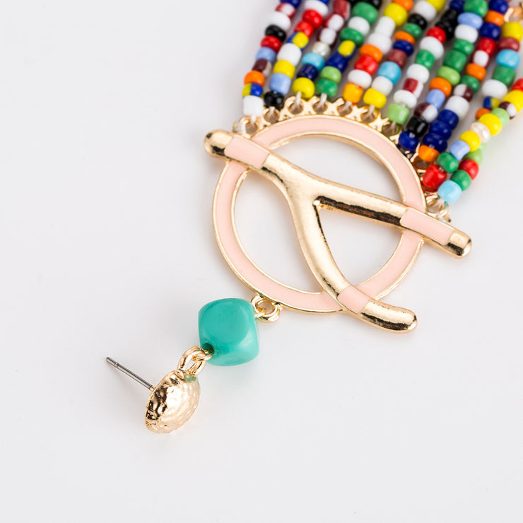Hoop Bead Tassel Feather Earrings - Ultra-Glam Edition - Kikki Couture