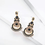 New - Gold & Black Mandala Drop Earrings - Holiday Edition - Wedding Edition - Ultra-Glam Edition