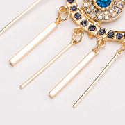 Gold Crystal Evil Eye Drop Earrings - Ultra-Glam Edition - Kikki Couture