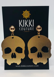 Gold Skull Earrings - Ultra-Glam Edition