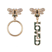 Gold Crystal Bee Loved Earrings - Ultra-Glam Edition