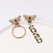 Gold Crystal Bee Loved Earrings - Ultra-Glam Edition