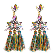 Rainbow Crystal Tassel Earrings - Ultra-Glam Edition - Kikki Couture